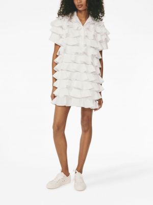 Bavlněné šaty s volány Rosie Assoulin bílé