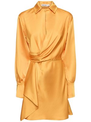 Mini vestido de raso drapeado Jonathan Simkhai amarillo