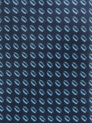 Jedwabny krawat z nadrukiem w abstrakcyjne wzory Dunhill niebieski