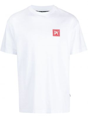 Βαμβακερή μπλούζα με σχέδιο Palm Angels λευκό