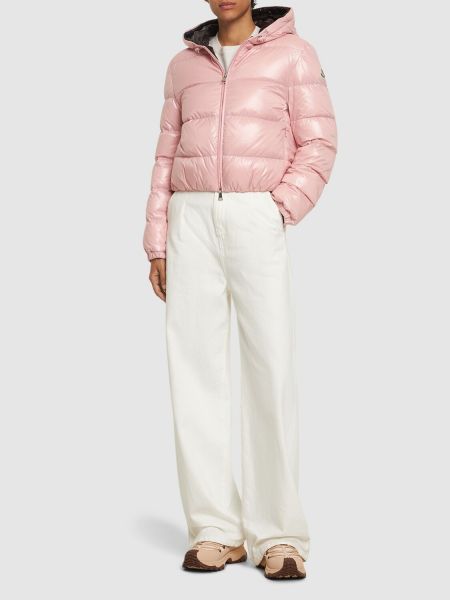 Naylon aşağı ceket Moncler pembe