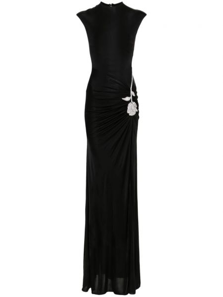 Коктейлна рокля от джърси с кристали David Koma черно