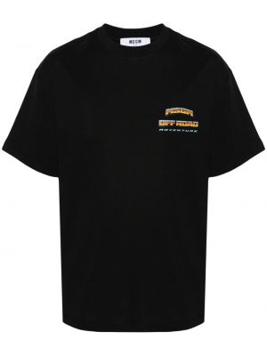 Bavlněné tričko s potiskem Msgm černé