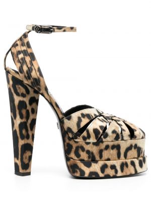 Sandale cu platformă cu imagine cu model leopard Roberto Cavalli