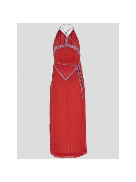 Jedwabna sukienka długa Des Phemmes czerwona