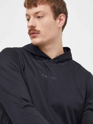 Czarna bluza z kapturem z nadrukiem Calvin Klein Performance