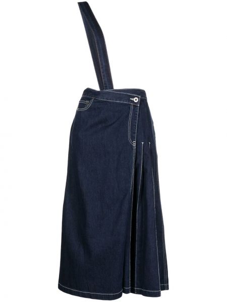 Джинсовая асимметричная юбка миди :chocoolate, синяя