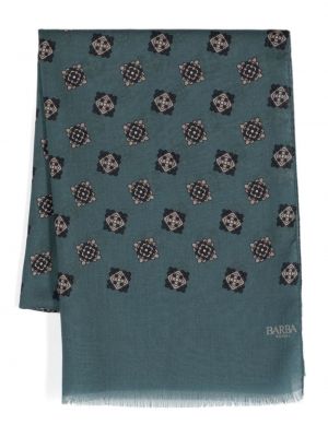 Echarpe en laine à imprimé à motif géométrique Barba bleu