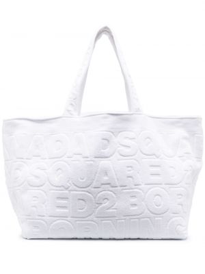 Jacquard shopper handtasche Dsquared2 weiß