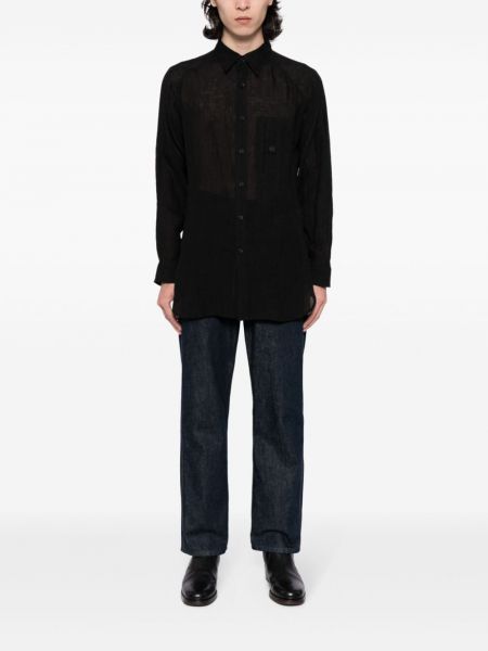 Lininė marškiniai Yohji Yamamoto juoda
