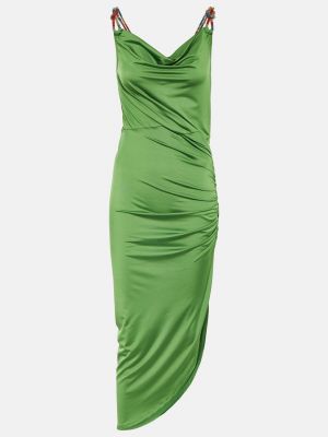 Платье миди с бисером Veronica Beard зеленое