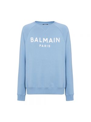 Sweatshirt mit rundhalsausschnitt Balmain blau