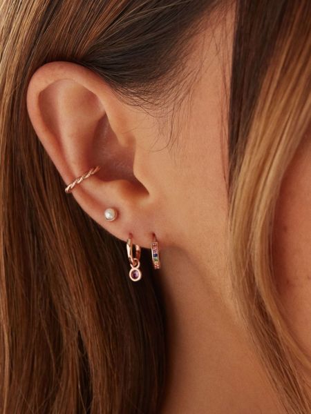 Boucles d'oreilles avec perles Monica Vinader rose