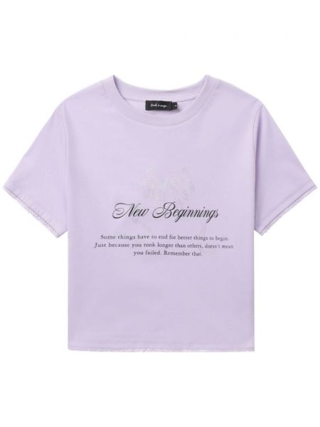 T-shirt avec imprimé slogan en coton à imprimé Tout A Coup violet
