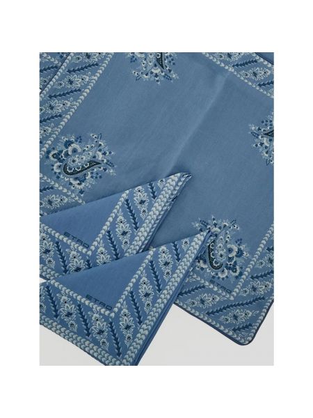 Bufanda de lino Etro azul