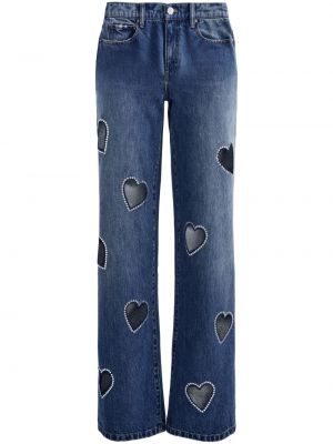 Jeans de motif coeur Alice + Olivia bleu