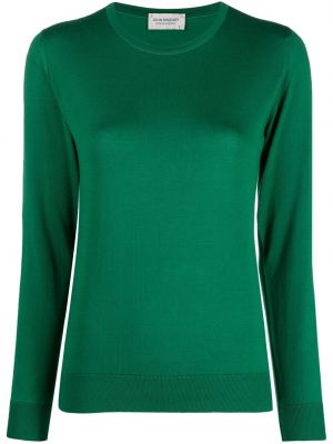 Памучен пуловер John Smedley зелено