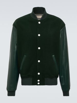 Volnena jakna z vezenjem Marni zelena