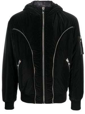 Páperová bunda na zips Versace čierna