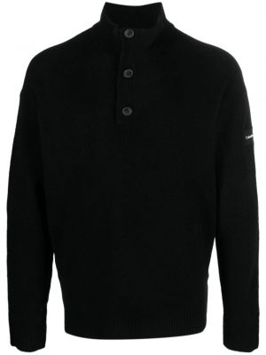 Плетен пуловер Calvin Klein черно