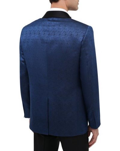 Шелковый шерстяной пиджак Zilli синий