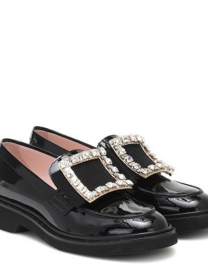 Lakierowane loafers skórzane Roger Vivier czarne