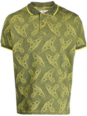Bombažna polo majica iz žakarda Vivienne Westwood rumena
