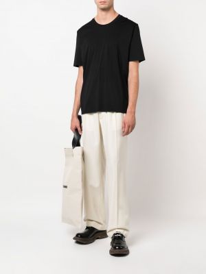T-shirt en coton avec manches courtes Jil Sander noir