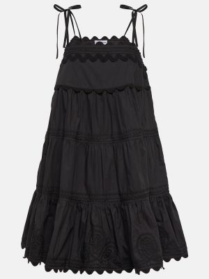 Bavlněné šaty s výšivkou Juliet Dunn černé