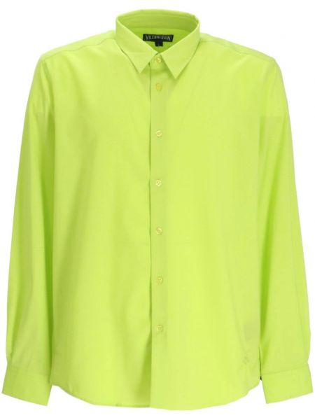 Vlnená košeľa s výšivkou Vilebrequin zelená