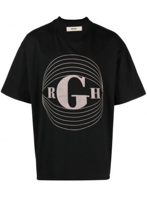 Bavlnené tričko s potlačou Rough. čierna