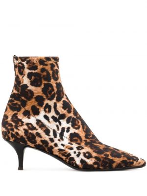 Čevlji do gležnjev s peto s potiskom z leopardjim vzorcem Giuseppe Zanotti