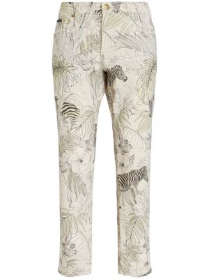 Skinny jeans mit print mit zebra-muster Etro weiß