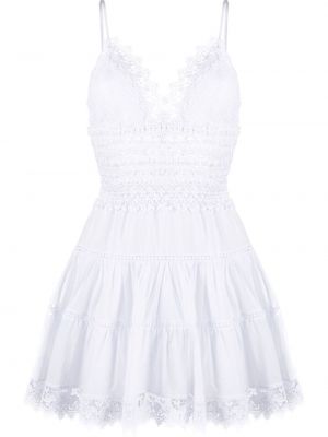 Кружевное ажурное платье мини на шнуровке Charo Ruiz Ibiza, белое