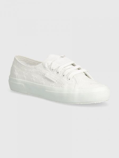 Pantofi cu model floral Superga alb