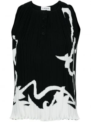 Bluză cu imagine cu imprimeu abstract plisată Lanvin