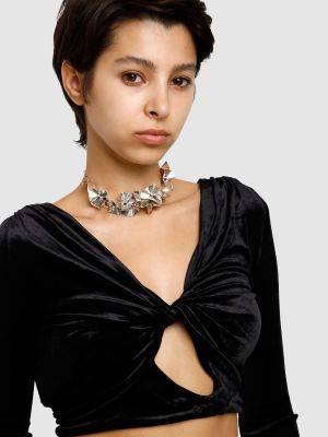 Ogrlica s cvetličnim vzorcem Isabel Marant srebrna