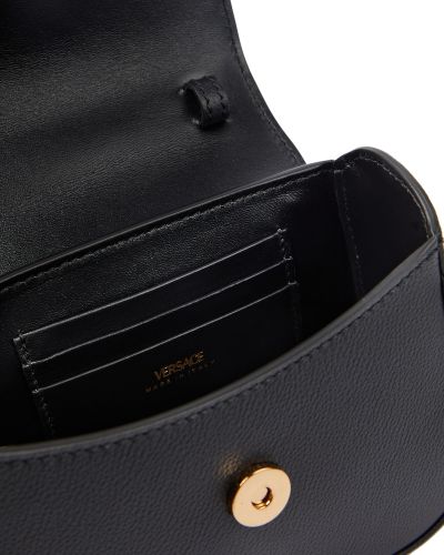 Kožená nákupná taška Versace čierna
