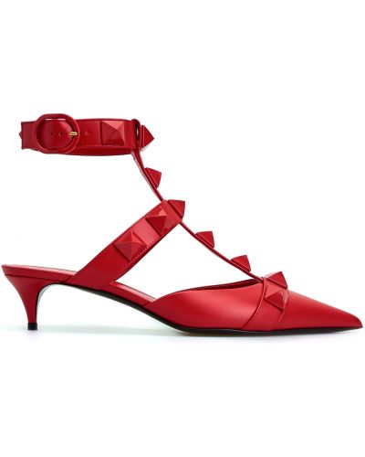 Кожаные туфли с заклепками Valentino Garavani, красные