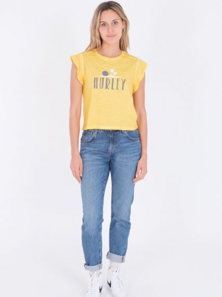Żółta koszulka z nadrukiem Hurley