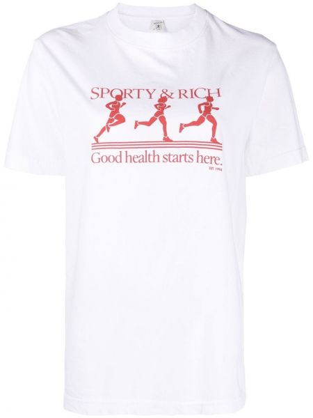 T-shirt Sporty & Rich vit