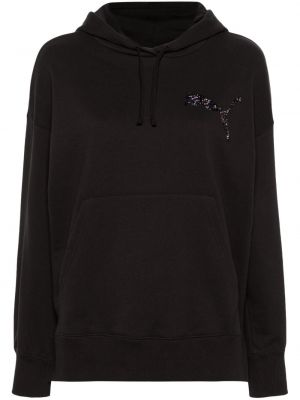 Kokvilnas kapučdžemperis Puma melns