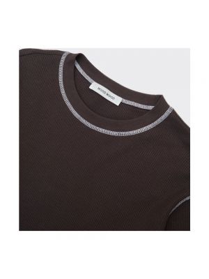 Jersey de algodón de tela jersey Wood Wood marrón