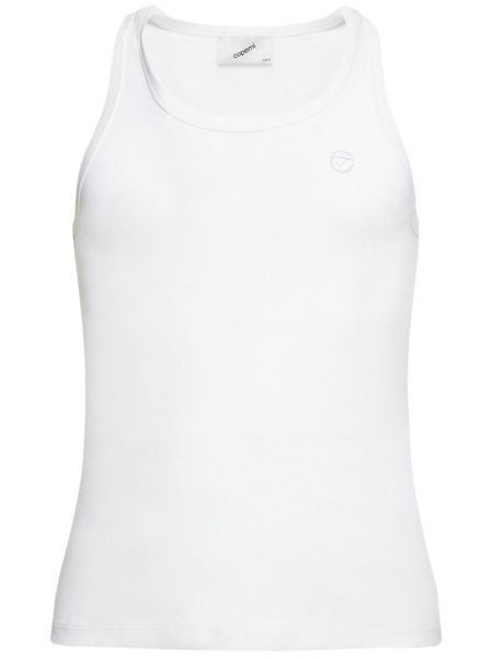 Camiseta sin mangas de algodón Coperni blanco