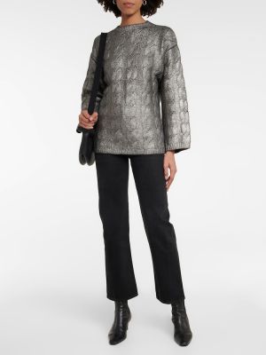 Jersey de lana de tela jersey oversized Totême gris