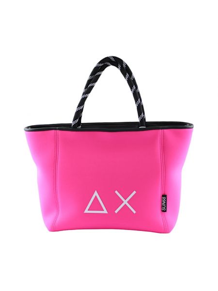 Neopren shopper handtasche mit taschen Sun68 pink