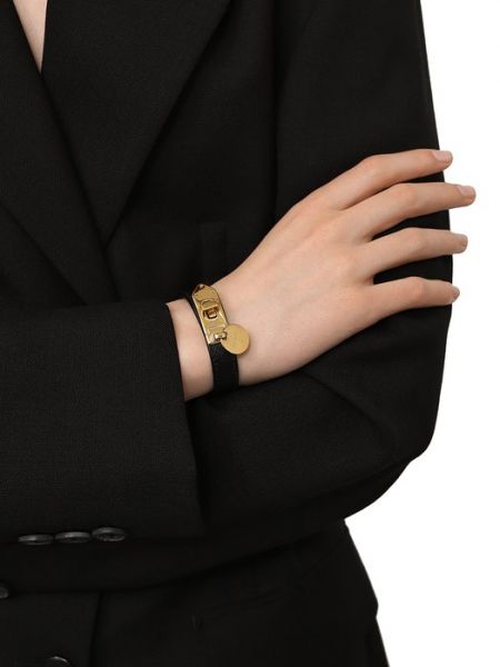 Кожаный браслет Prada черный