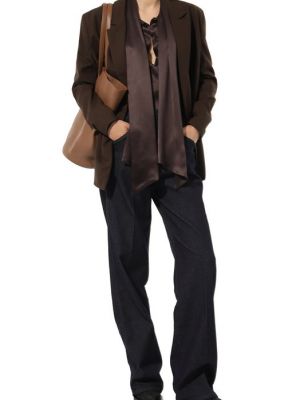 Шелковая блузка Kiton коричневая