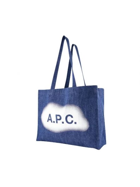 Bolso shopper de algodón A.p.c. azul