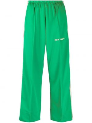 Памучни спортни панталони с принт Palm Angels зелено